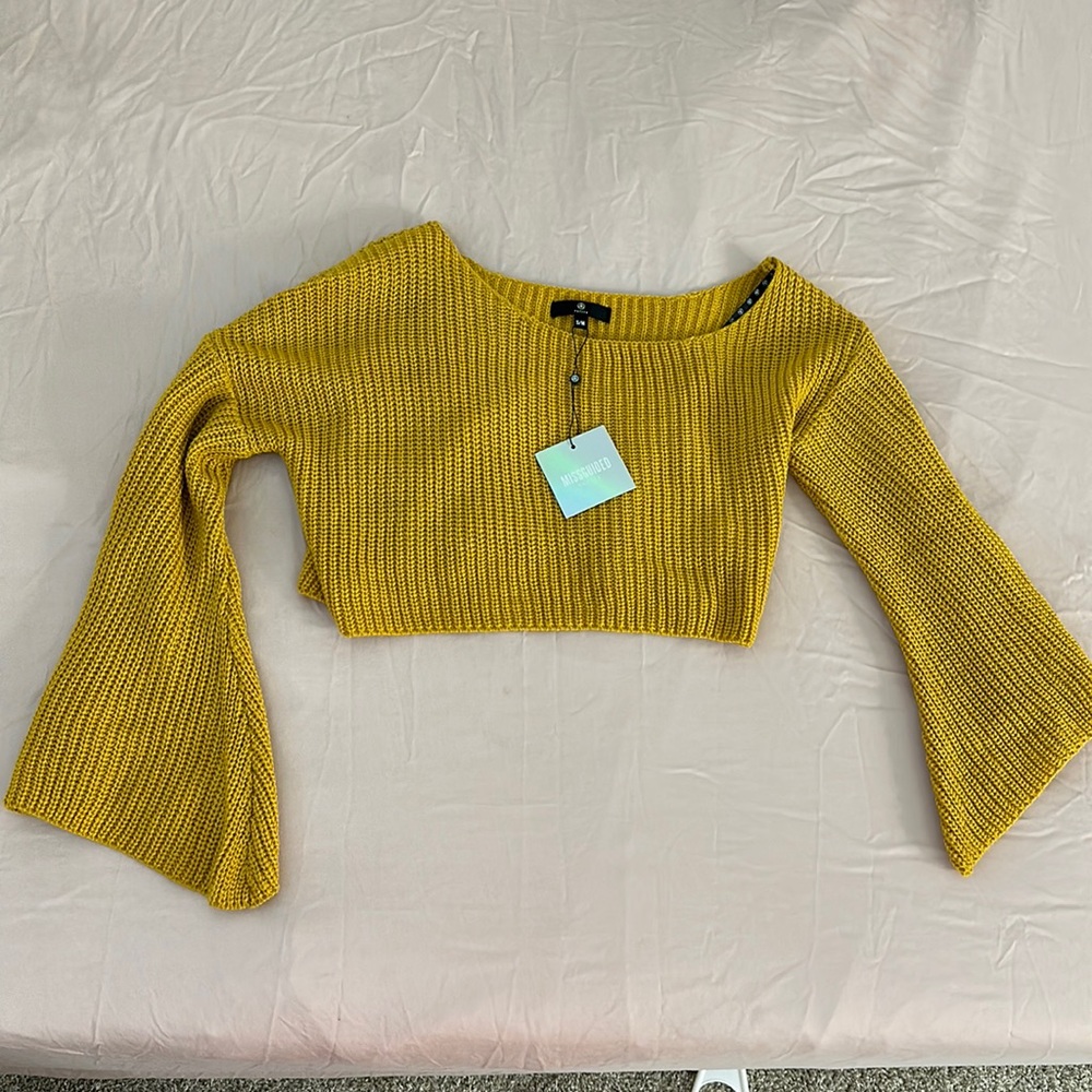 new with tags, miss guided off the shoulder, crop sweater, size small/medium